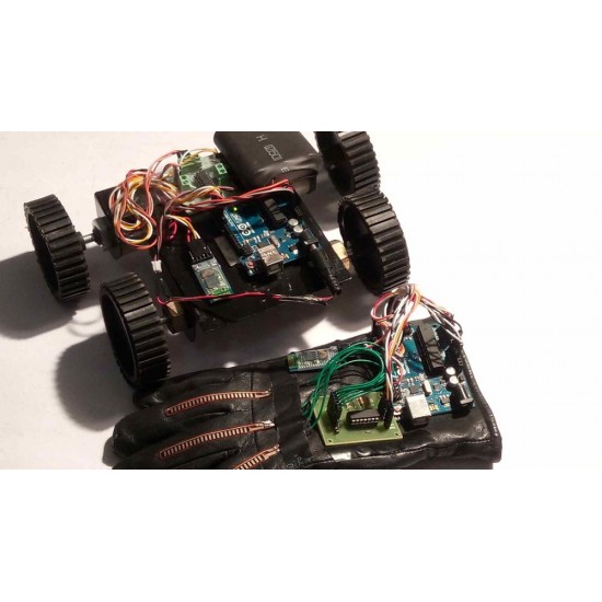 Flex Sensor Controlled HAND GESTURE ROBOT - Arduino & Bluetooth Based