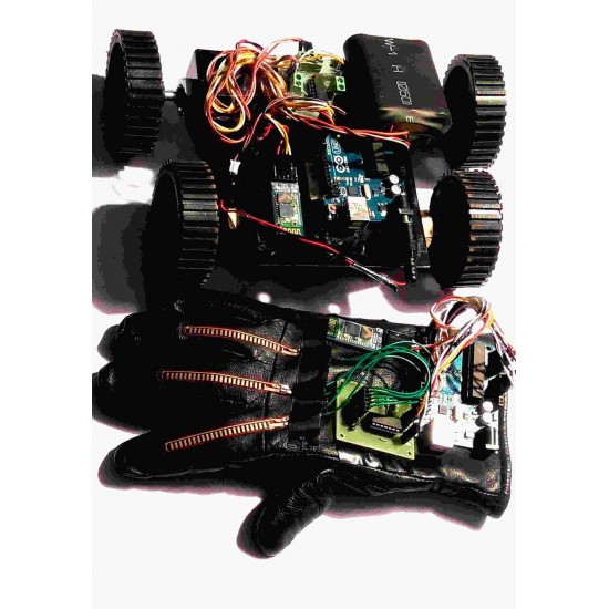 Flex Sensor Controlled HAND GESTURE ROBOT - Arduino & Bluetooth Based