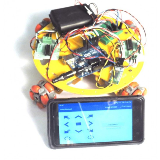 Bluetooth Controlled OMNI-DIRECTIONAL ROBOT -Arduino and Android App based