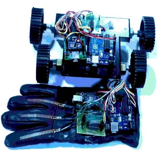 Flex Sensor Based HAND GESTURE ROBOT Using Arduino & ZigBee