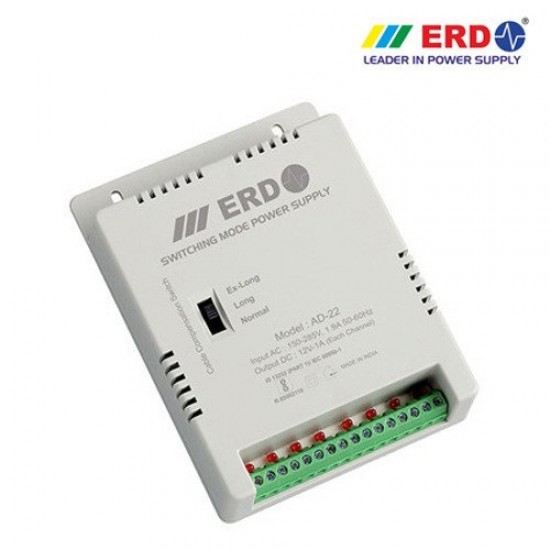 ERD AD-22 8 Channel Power Supply for CCTV Cameras