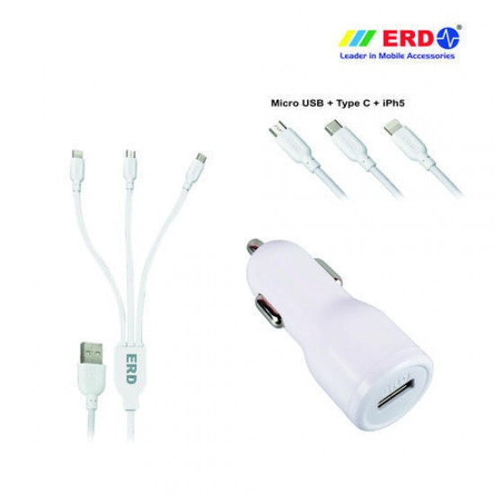 ERD CC 50 5V 2A Multi 91 White Car Charger