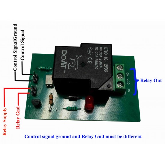 Single channel 12V 30A T-Relay board with optocoupler