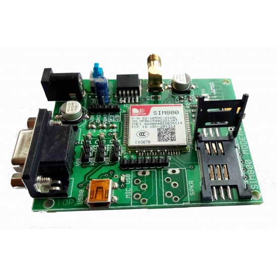 SIM800 GSM MODEM MODULE WITH  SMA ANTENNA (RS232, TTL AND USB)