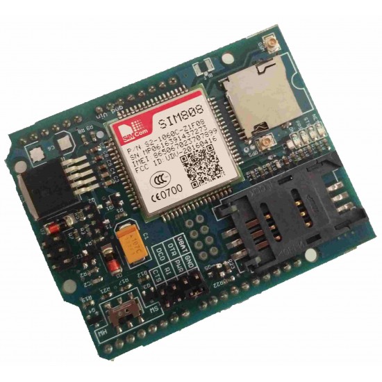 SIM808 Arduino Shield for GSM / GPRS GPS / GNSS tracking with CALL & SMS facility