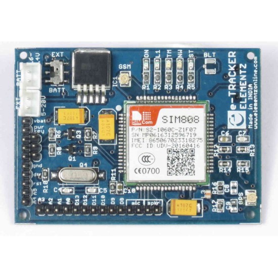 e-Tracker Arduino Compatible ATMEGA328 & SIM808 based GSM GNSS GPS tracking module board with CALL SMS GPRS facility