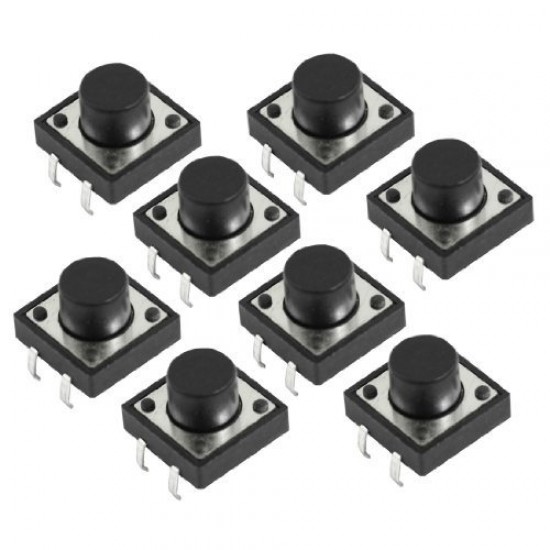 10 Pcs 4 Pin DIP PCB Momentary Push Button Tactile Switch 12mm x 12mm