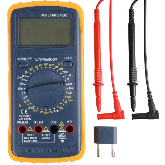 DURATOOL D03143 Handheld Digital Multimeter, AC/DC Current, AC/DC Voltage, Continuity, Diode, Resistance, 3 Digit