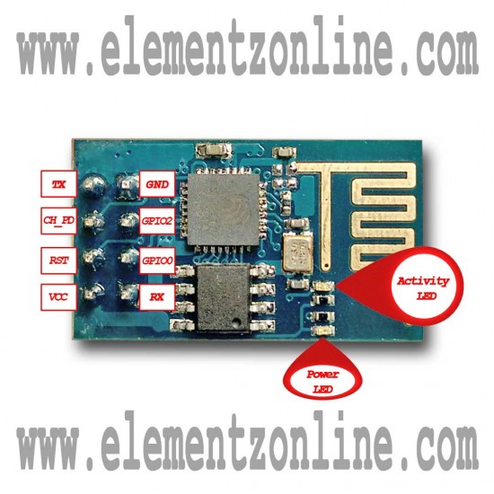 ESP8266 ESP-01 SERIAL UART WIFI WIRELESS TRANSCEIVER IOT MODULE - 3.3V - SUPPORT AP STA